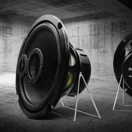 Giant fibreglass speaker blow-up Schurgers Design